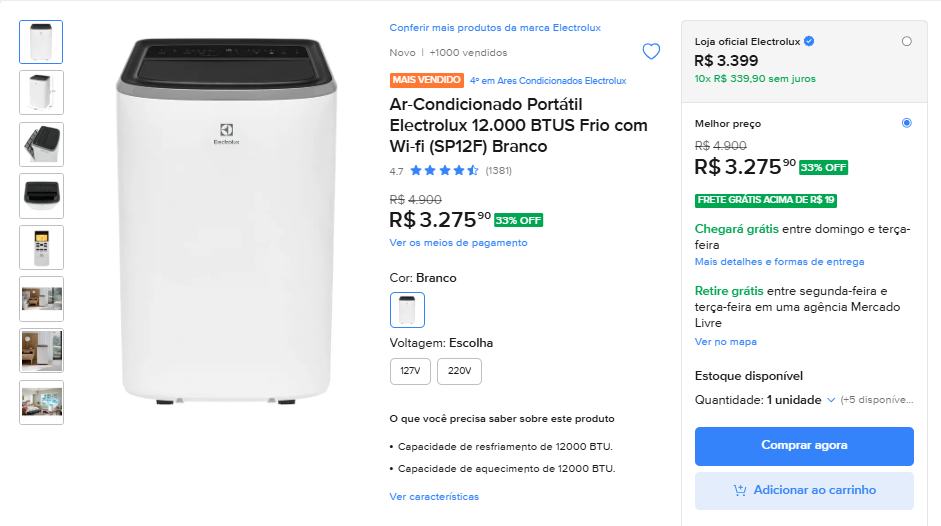ar condicionado sem condensadora externa