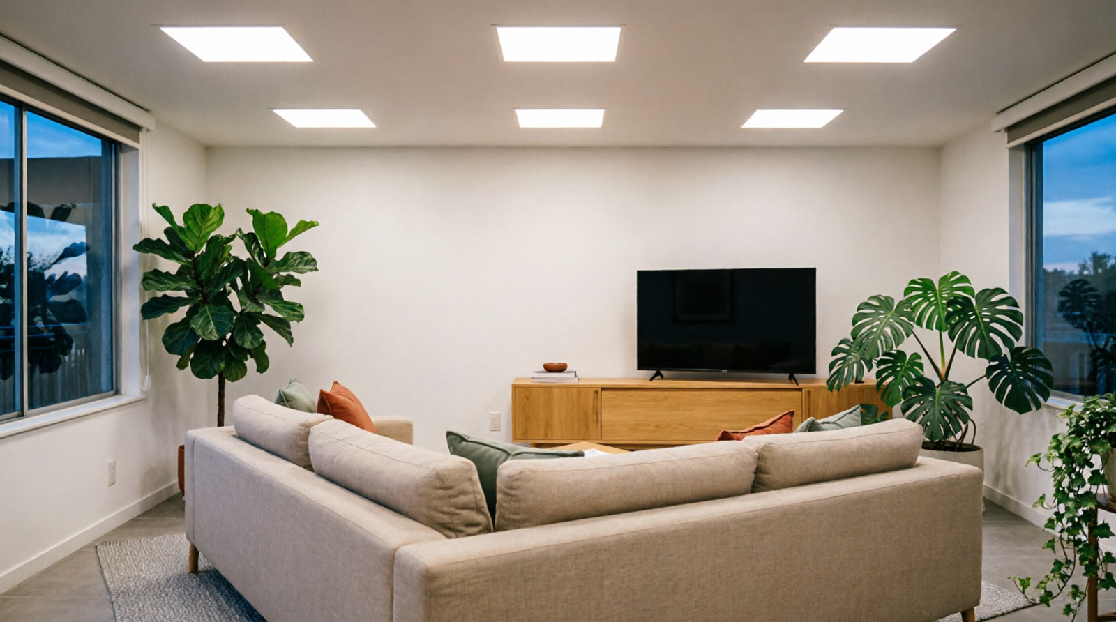 painel de led em sala de gesso ou cozinha
